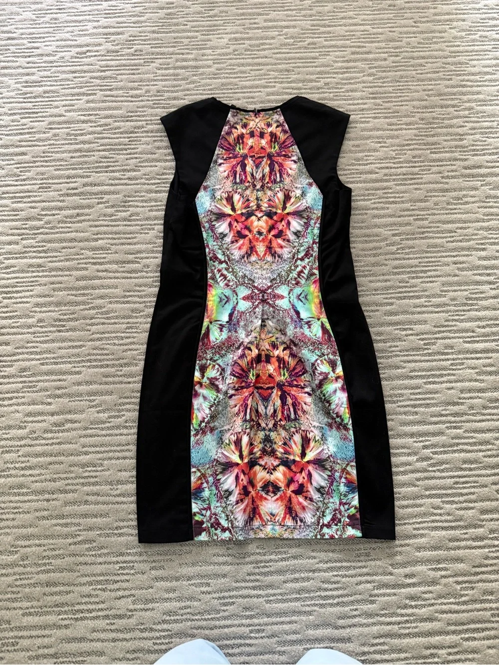 Bardot Black Panel Floral-Print Midi Dress